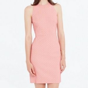 Ann Taylor | Pink and Cream Jacquard Aztec Print Sheath Dress (Size 6)